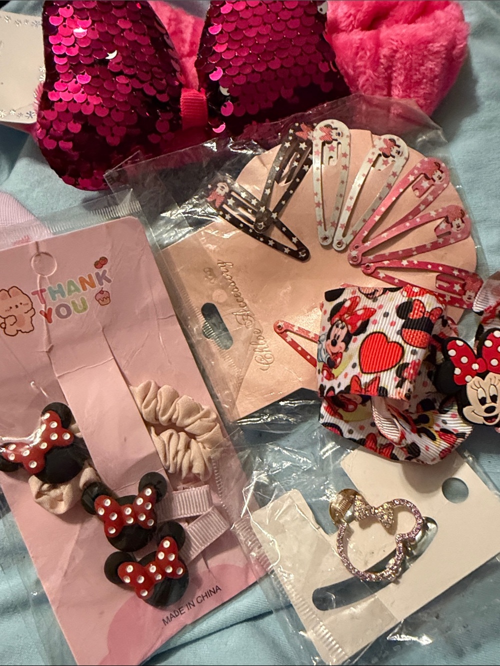 Disney Minnie Mouse Hair Accessories - Pink, Red & Black